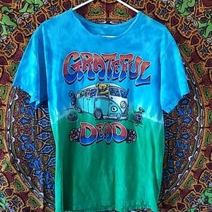 Sun Dog M Grateful Dead Bear Bus Rose Tie Dye SS